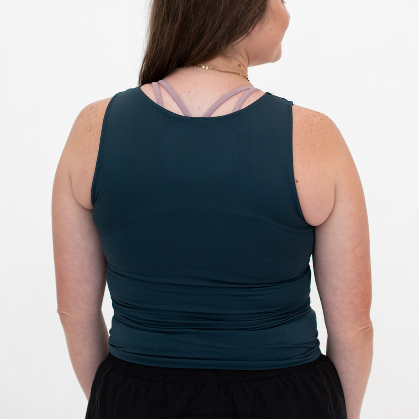 HIGH Logo Fitted Long Tank | Forest Green