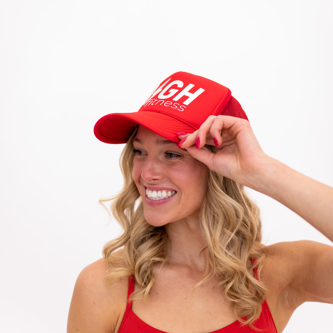 Red HIGH Trucker Hat (White Logo)
