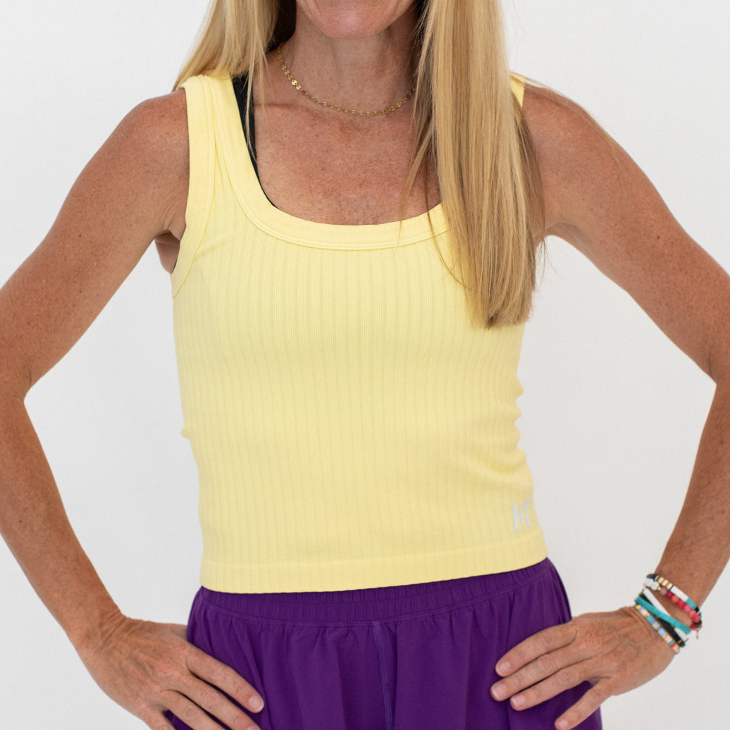 Sunshine Ribbed Tank | Butter Yellow