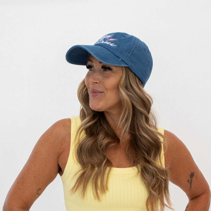 Signature Script Denim Cap | Vintage Blue