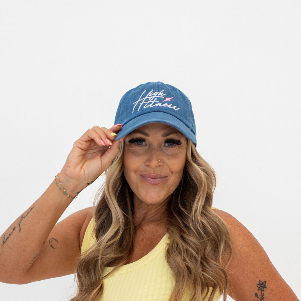 Signature Script Denim Cap | Vintage Blue