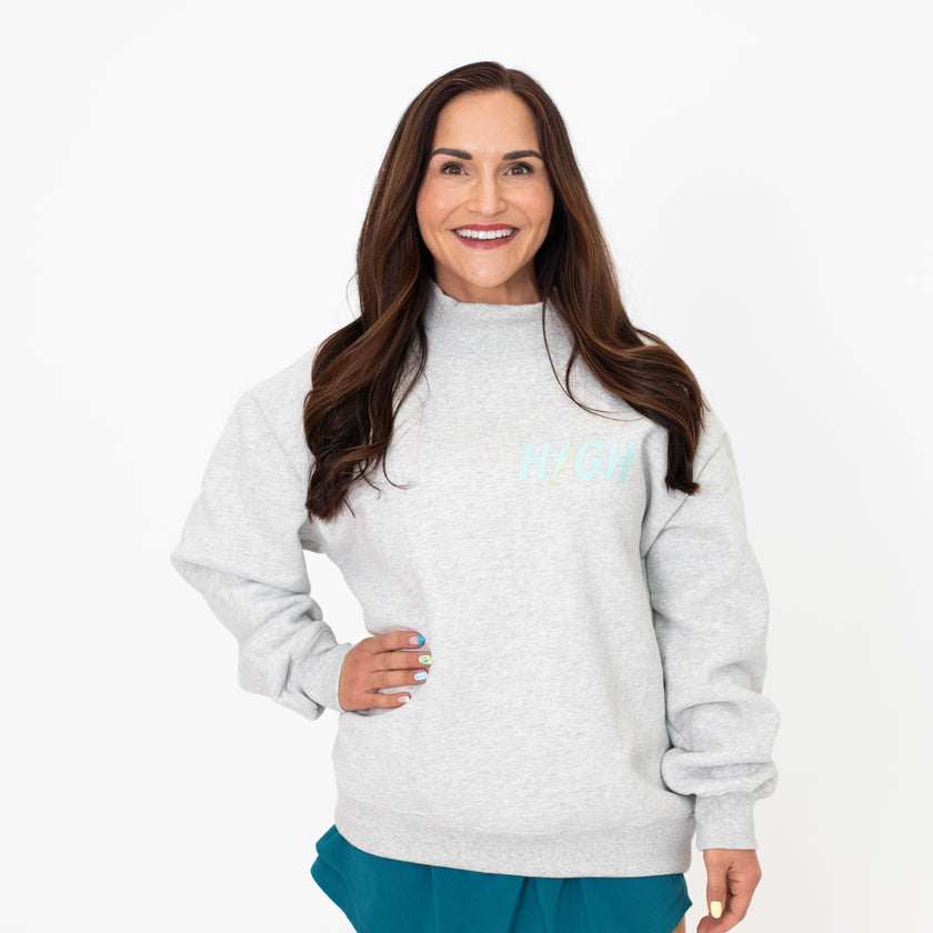 HIGH Pocket Logo Mock Neck | Gray