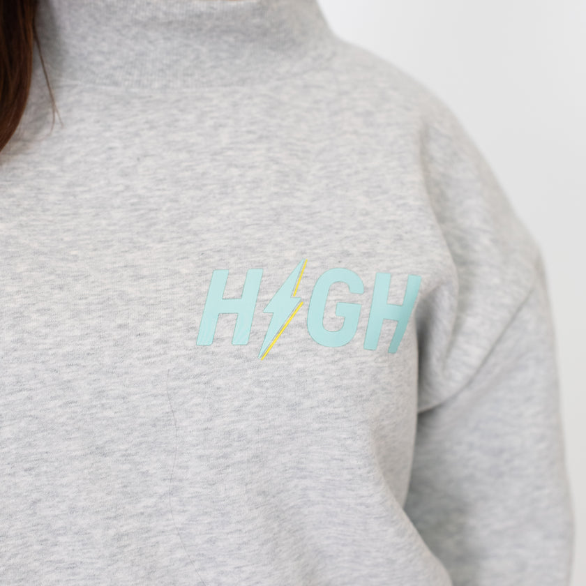 HIGH Pocket Logo Mock Neck | Gray