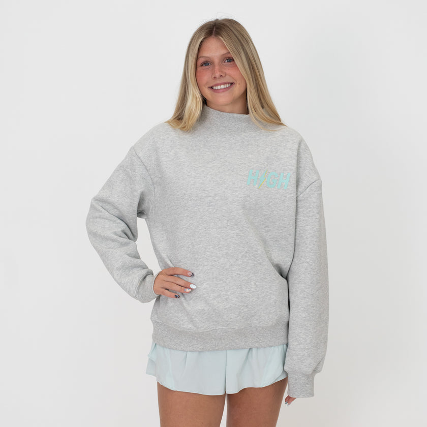 HIGH Pocket Logo Mock Neck | Gray