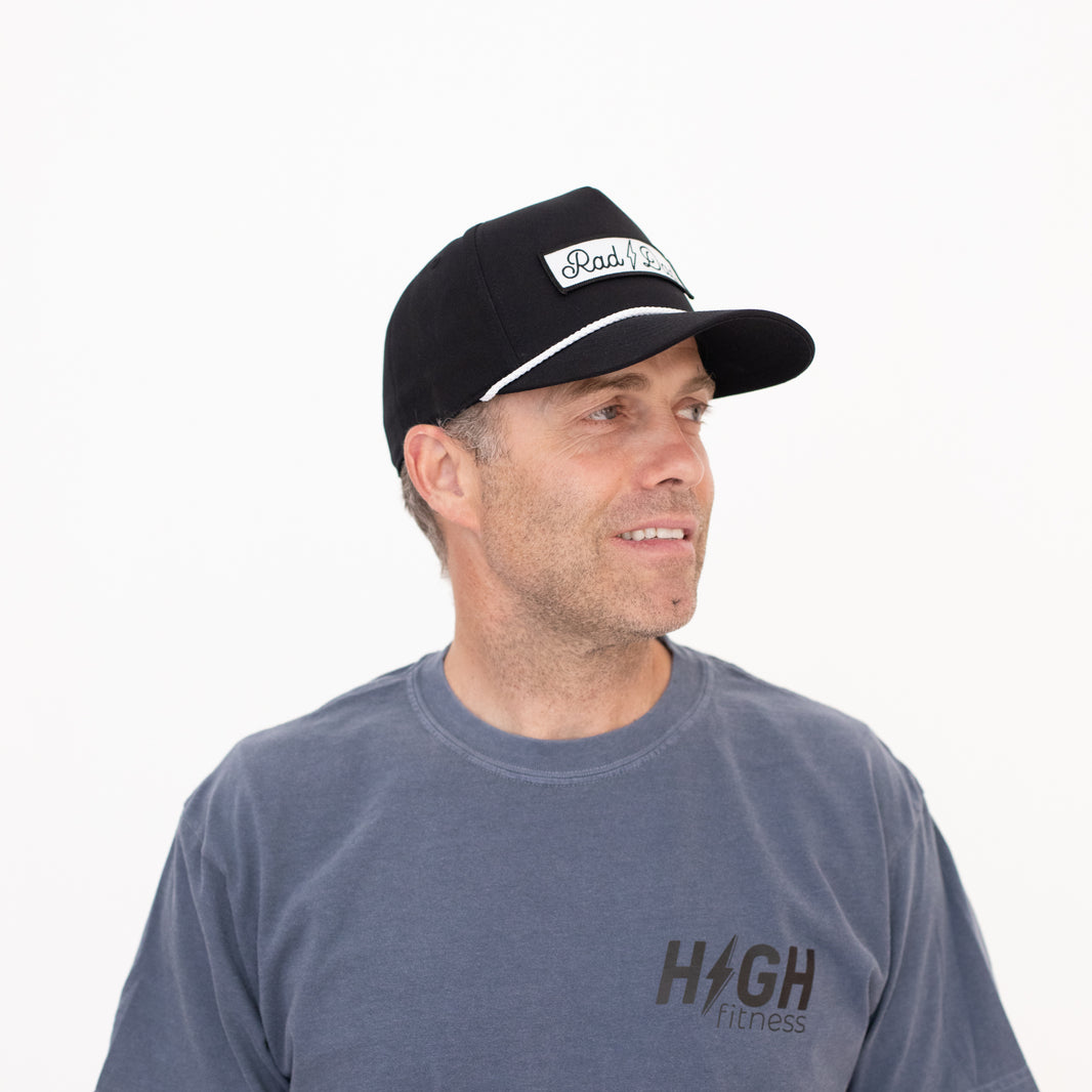 Rad Dad Trucker Rope Hat | 5-Panel Black