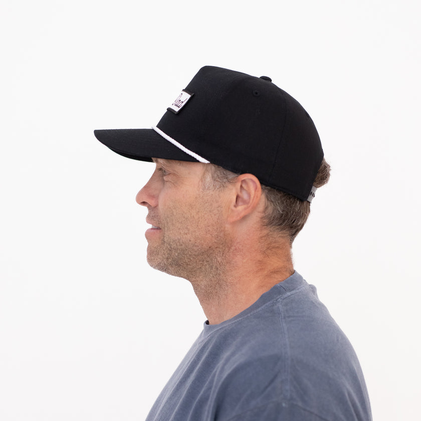 Rad Dad Trucker Rope Hat | 5-Panel Black
