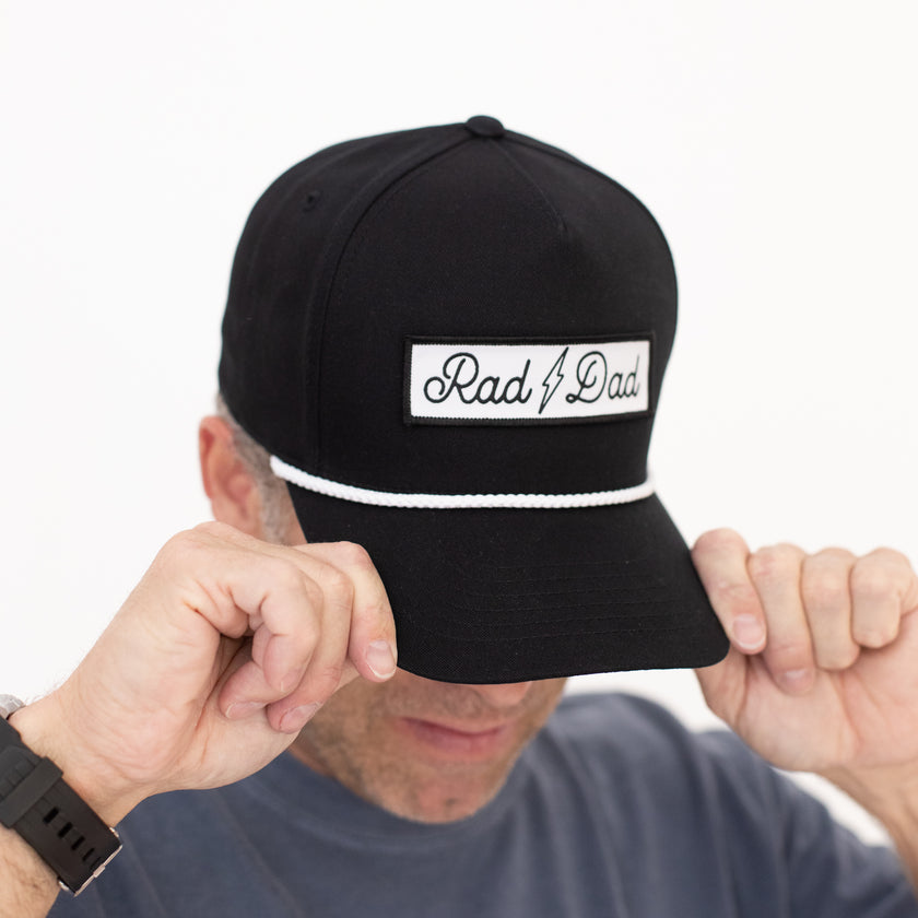 Rad Dad Trucker Rope Hat | 5-Panel Black