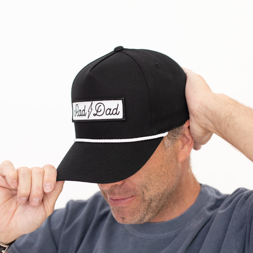 Rad Dad Trucker Rope Hat | 5-Panel Black