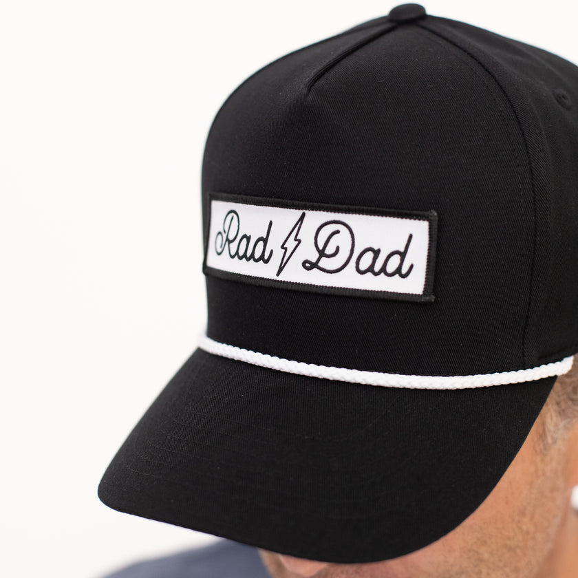 Rad Dad Trucker Rope Hat | 5-Panel Black
