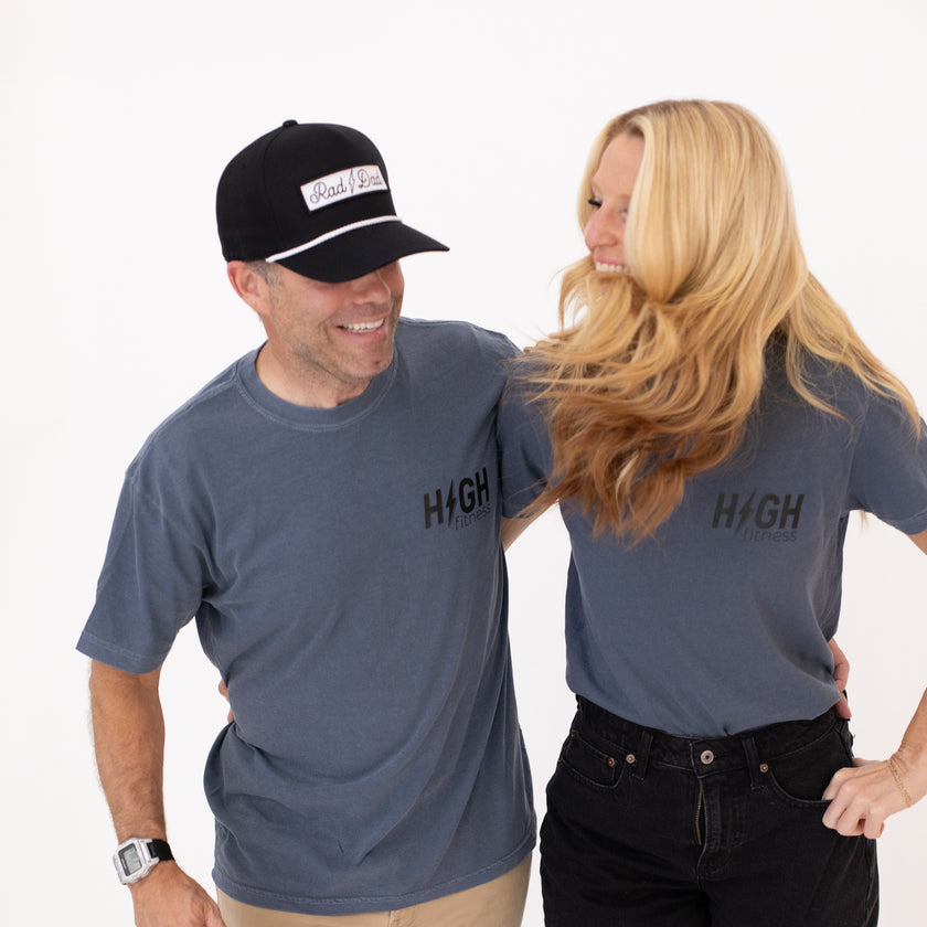 Mini Pocket Logo Boyfriend Tee | Gunmetal Blue