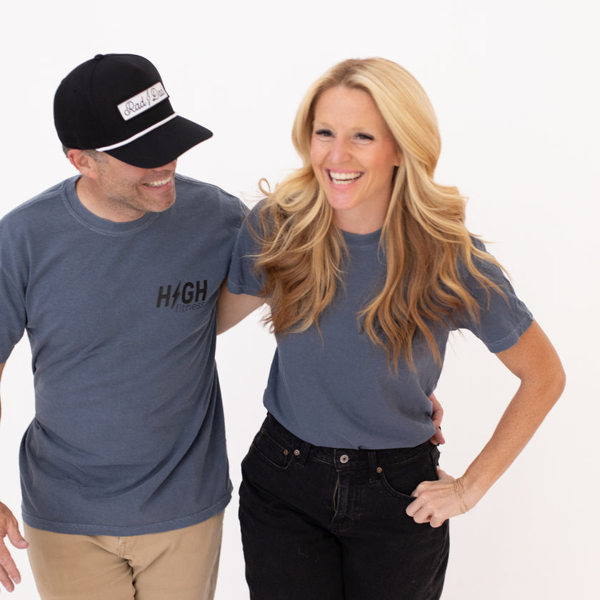 Mini Pocket Logo Boyfriend Tee | Gunmetal Blue