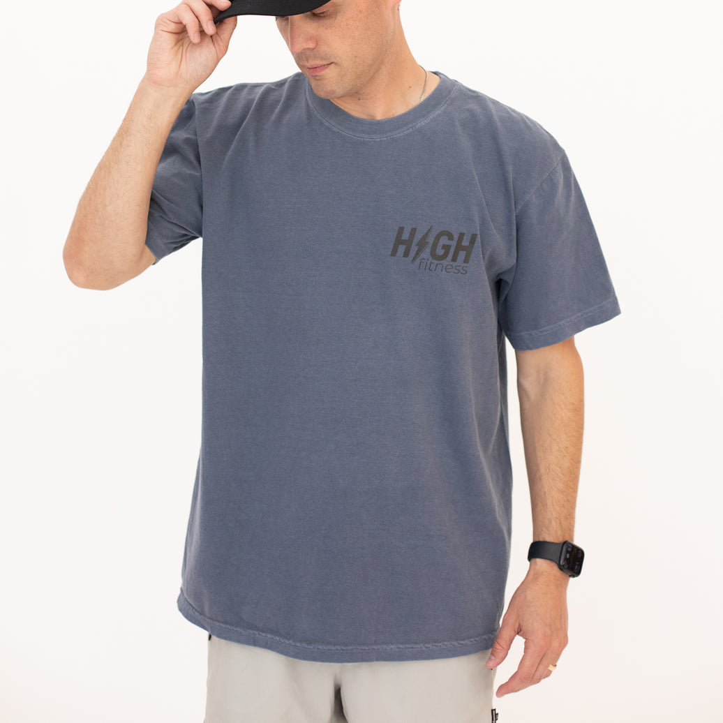 Mini Pocket Logo Boyfriend Tee | Gunmetal Blue