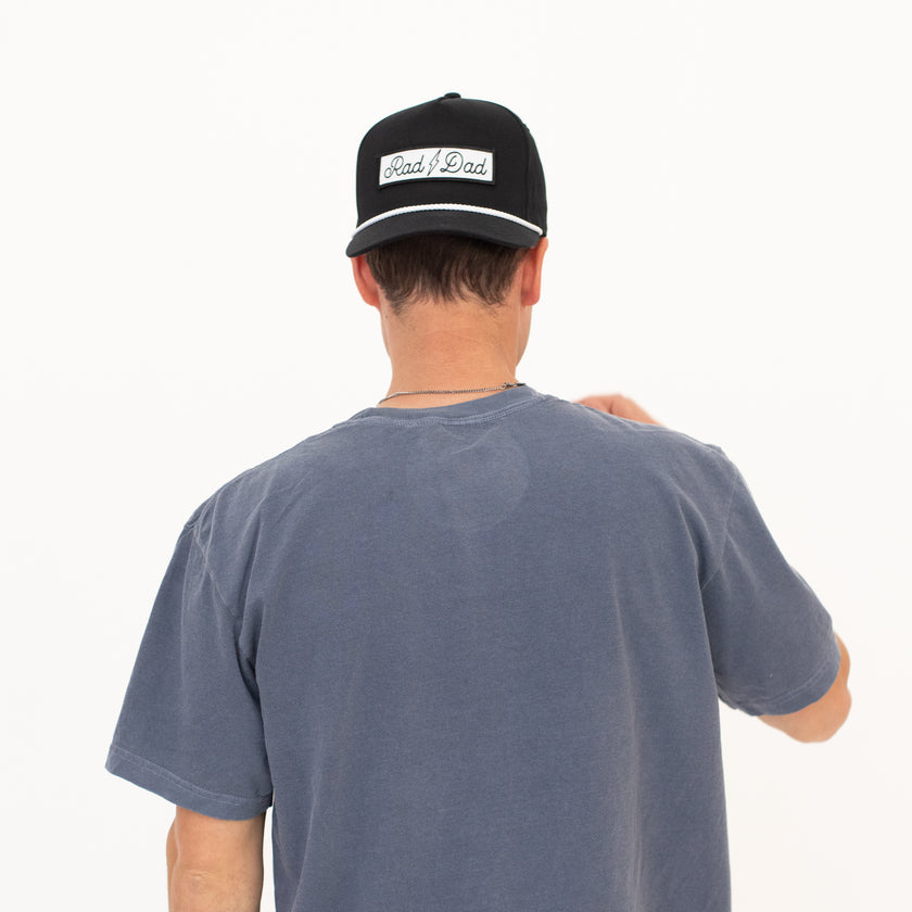 Rad Dad Trucker Rope Hat | 5-Panel Black