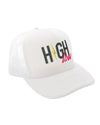 High Low Hat White