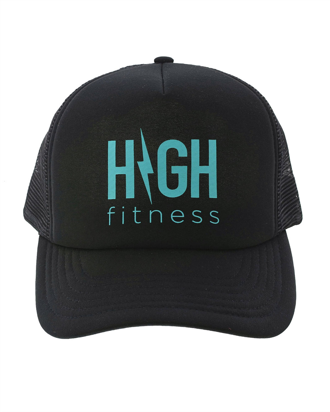 Black Trucker Hat with Teal Logo