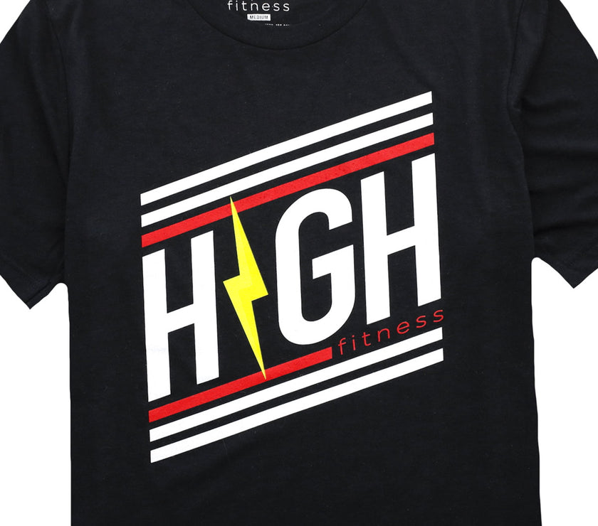 Striped Logo Tee | Black