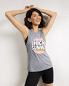 Pink Summer High Logo Muscle Tank-Grey
