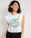 Blue Summer High Logo Crop-White *2X & 3X*