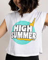 Blue Summer High Logo Crop-White *2X & 3X*