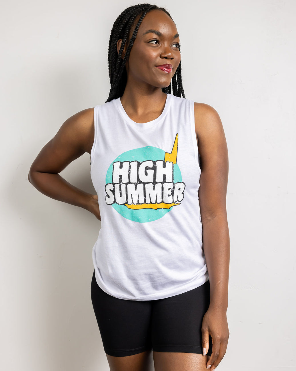 Blue Summer High Logo Muscle Tank | White *XS,S,2X*