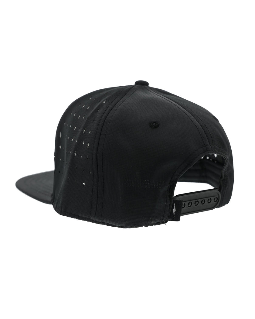 Embroidered Laser Cut Bolt Flat Brim | Black