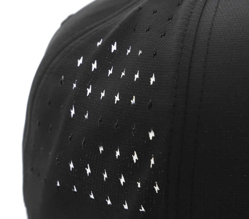 Embroidered Laser Cut Bolt Flat Brim | Black