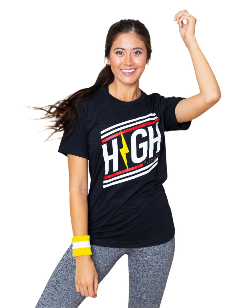 Striped Logo Tee | Black